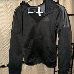 ADIDAS Womens full zip black with gray accent
